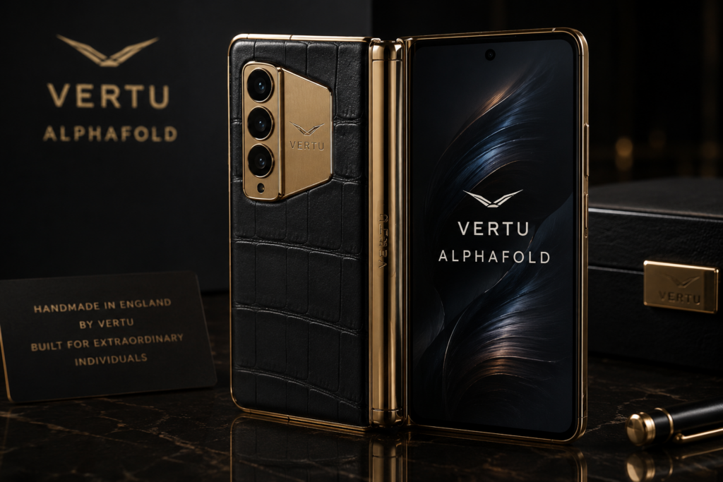 Vertu Alphafold luxury foldable smartphone with leather finish